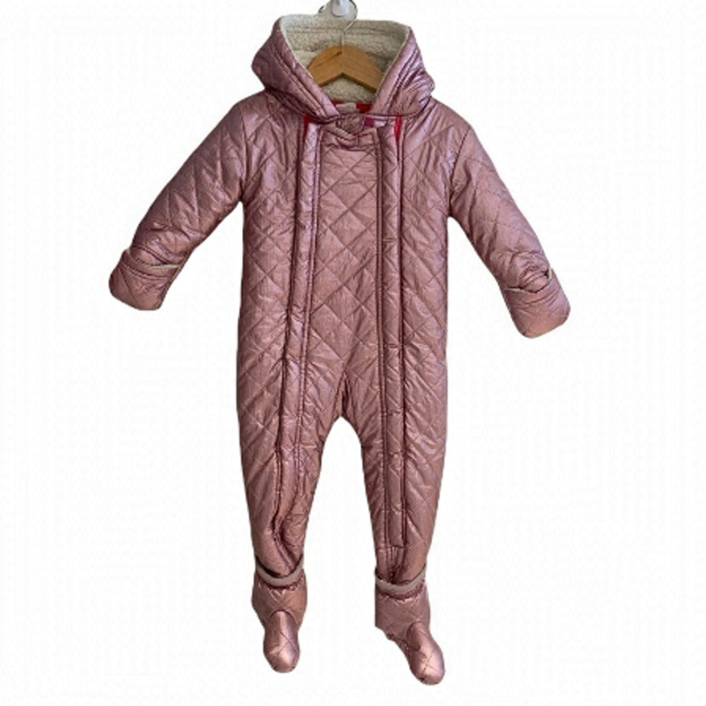 𝅺EGG by Susan Lazar Metallic Pink Infant Snowsuit
